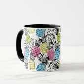Mug Paumes de grunge d'ananas (Devant gauche)