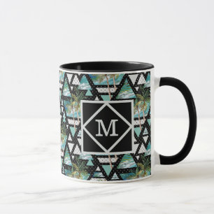 Mug Paumes géométriques abstraites et motif de vagues