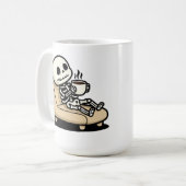 Mug Pause Café – Faucheuse Humour Noir Café (Devant gauche)