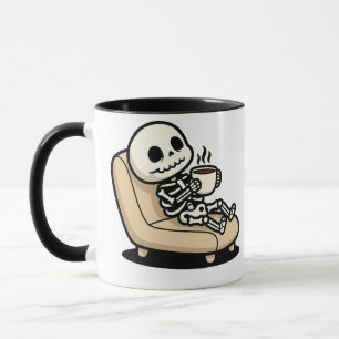 Mug Pause Café – Faucheuse Humour Noir Café