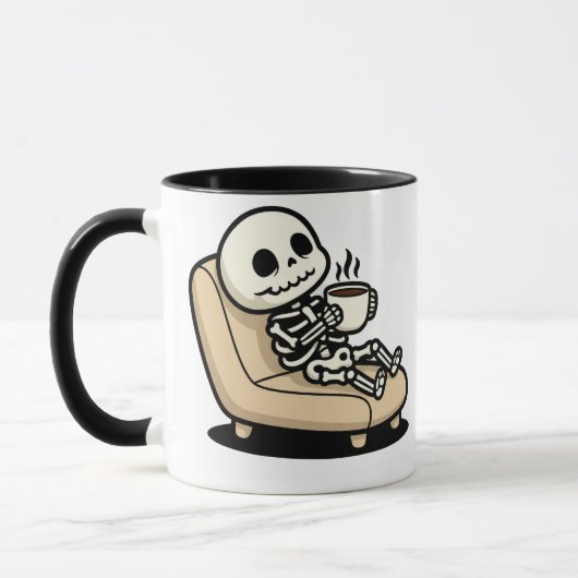 Mug Pause Café – Faucheuse Humour Noir Café (Gauche)