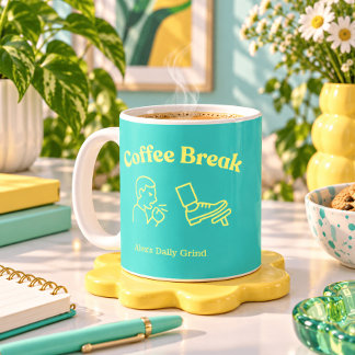 Mug Pause café / Frein toussotant - Drôle personnalisé