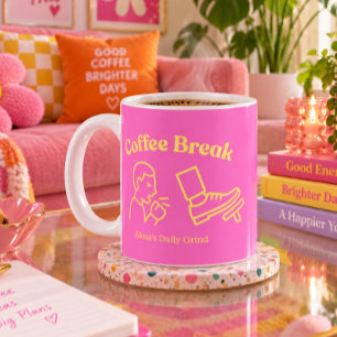 Mug Pause Café Toux Frein - Drôle Personnalisé