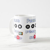 Mug Pause, Jouer, Arrêter Musique (Devant gauche)