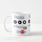 Mug Pause, Jouer, Arrêter Musique (Gauche)