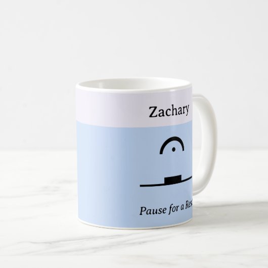 Mug Pause pour un repos Humoristique amusant musique d (Devant droit)