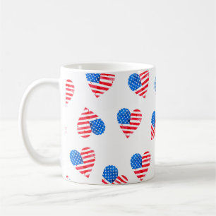 Mug Pavillon aquarelle de l'Amérique en forme de coeur