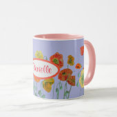 Mug Pavot à coquelicots de Lilac-Orange (Devant droit)