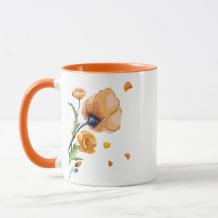 Mug Pavot aquarelle orange