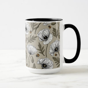 Mug Pavot blanc et coccinelle