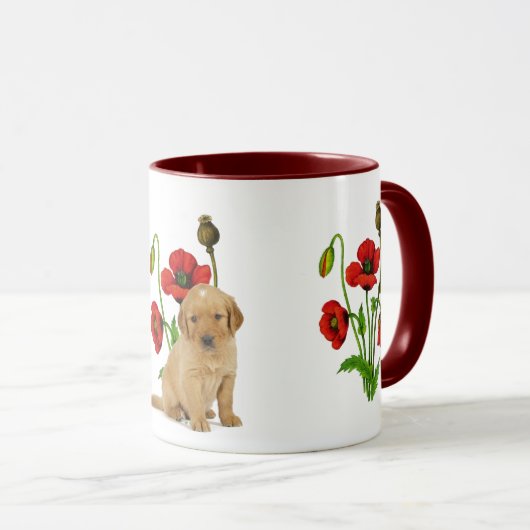 Mug Pavot et un chiot (Devant droit)
