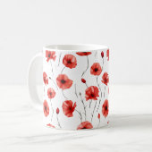 Mug Pavot Pressé Fleurs Aquarelle Style (Devant gauche)