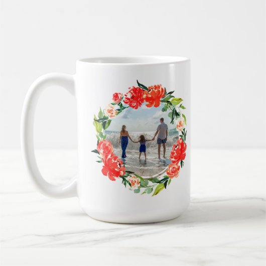 Mug Pavot Rouge Aquarelle Florale Photo (Gauche)