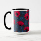 Mug Pavot rouge et coccinelle bleu foncé (Gauche)