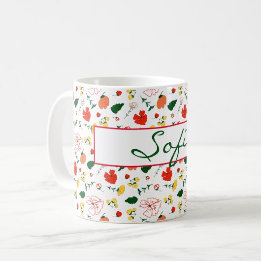 Mug Pavot rouge motif (Devant gauche)