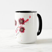 Mug Pavot sauvage libre avec éclaboussure de peinture (Devant droit)