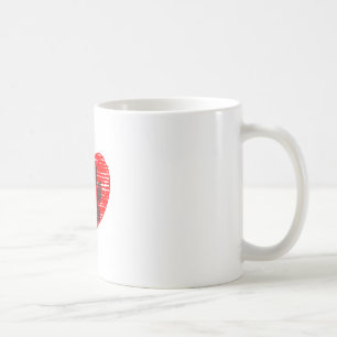 Mug Paw Chien Croquis Dans Le Coeur Rouge
