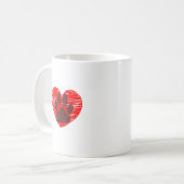 Mug Paw Chien Croquis Dans Le Coeur Rouge (Devant gauche)