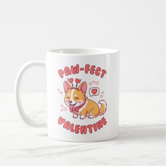 Mug Paw-Fect Valentine - Corgi Dog Valentine Gift (Gauche)