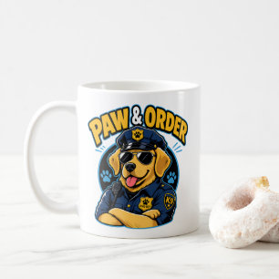 Mug Paw & Order Chien de Police PNG, Sublimation Drôle