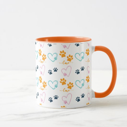 Mug Paw Prints Cute Dog Lover  (Droite)