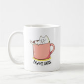 Mug Pawfee Break Funny Cat Pun de café (Gauche)