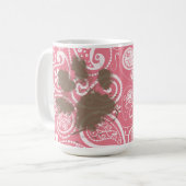 Mug Pawprint mignon rougissent dessus Paisley rose (Devant gauche)