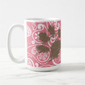 Mug Pawprint mignon rougissent dessus Paisley rose (Gauche)