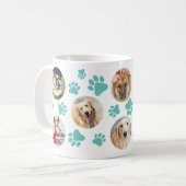 Mug Pawprint turquoise 8 Pet Chien Photo Collage (Devant gauche)