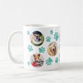 Mug Pawprint turquoise 8 Pet Chien Photo Collage (Gauche)