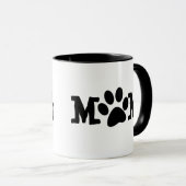 Mug Pawprints maman chien sur blanc (Devant droit)