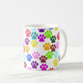 Mug Paws colorés, Motif Paw, Paws de chien, Empreintes (Devant droit)