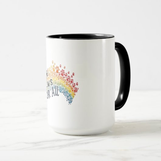 Mug Paws for All – Rainbow Paw Print Unity  (Devant droit)