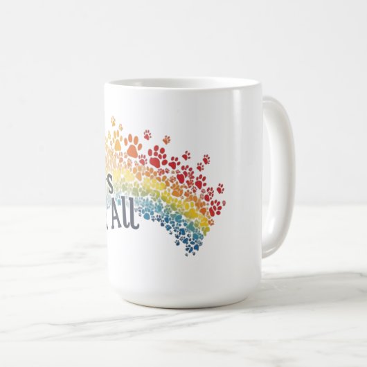 Mug Paws for All – Rainbow Paw Print Unity  (Devant droit)