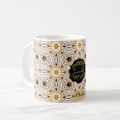 Mug PAWS & REFLECT caramel beige mandala (Devant gauche)