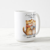 Mug Pawsively in Love Cute Cat Cuddle Cartoon Café (Devant droit)