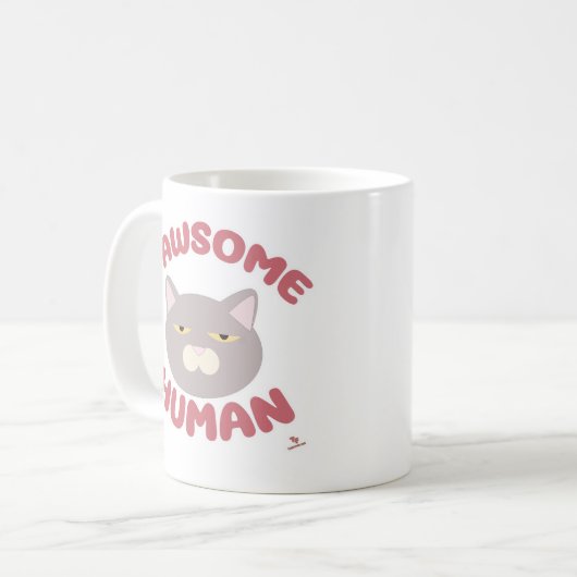 Mug Pawsome Cool humain style de dessin de chat (Devant gauche)