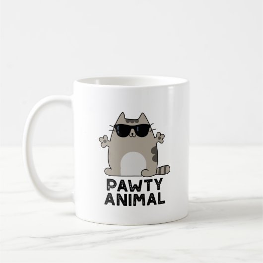 Mug Pawty Animal Funny Party Chat Pun (Gauche)