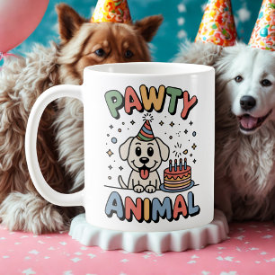 Mug Pawty Animal   Humour de célébration d'animal de c