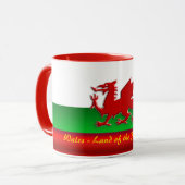 Mug Pays de Galles - Maison du Dragon Rouge, effet mét (Devant gauche)