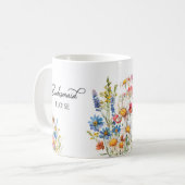 Mug Pays Fleur sauvage Bridesmaid Mariage cadeau (Devant gauche)
