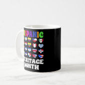 Mug Pays Latino Drapeaux Coeur, Bonne Fête (Devant gauche)