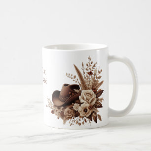 Mug Pays Western Cowgirl Casquette avec fleurs