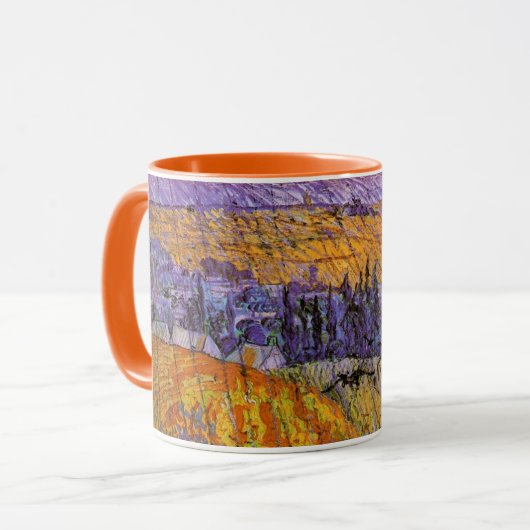 Mug Paysage à Auvers en pluie par Vincent van Gogh (Devant gauche)
