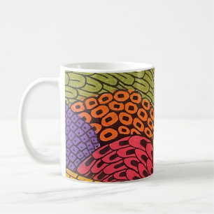 Mug Paysage abstrait au crayon de couleur courbe et fl