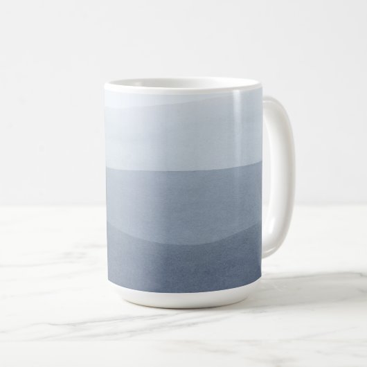 Mug Paysage Abstrait Bleu-Gris Tranquille (Devant droit)