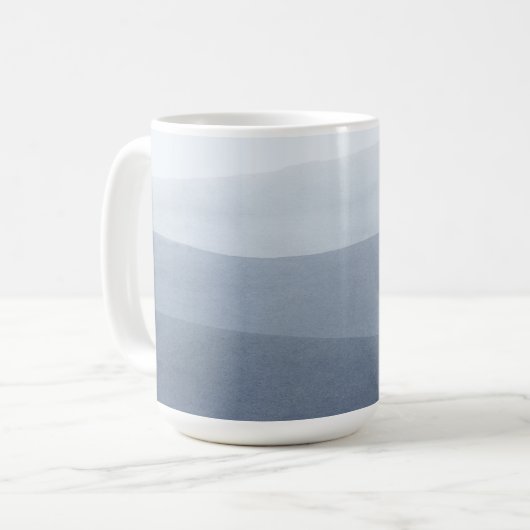 Mug Paysage Abstrait Bleu-Gris Tranquille (Devant gauche)