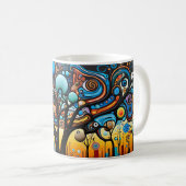 Mug Paysage Abstrait de l'arbre à fleurs colorées Natu (Devant droit)
