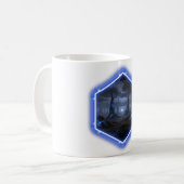 Mug Paysage Alien Bleu Avec Mandelbrot - (Devant gauche)