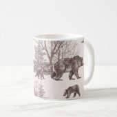Mug Paysage avec ours, oursons, arbres d'hiver et sapi (Devant droit)